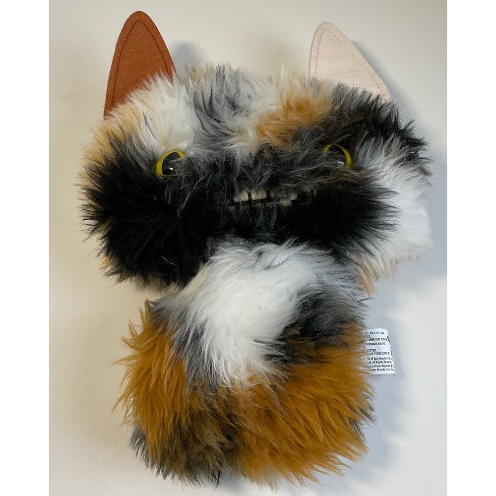 Zuru Fuggler  Ugly Monster Calico cat Fur Plush Teeth Orange Black White